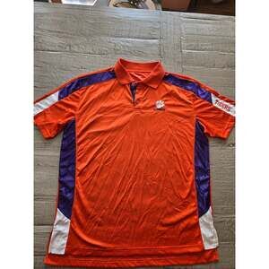 Chiliwear Clemson Tigers Polo Shirt Mens Large Orange Purple Embroidered